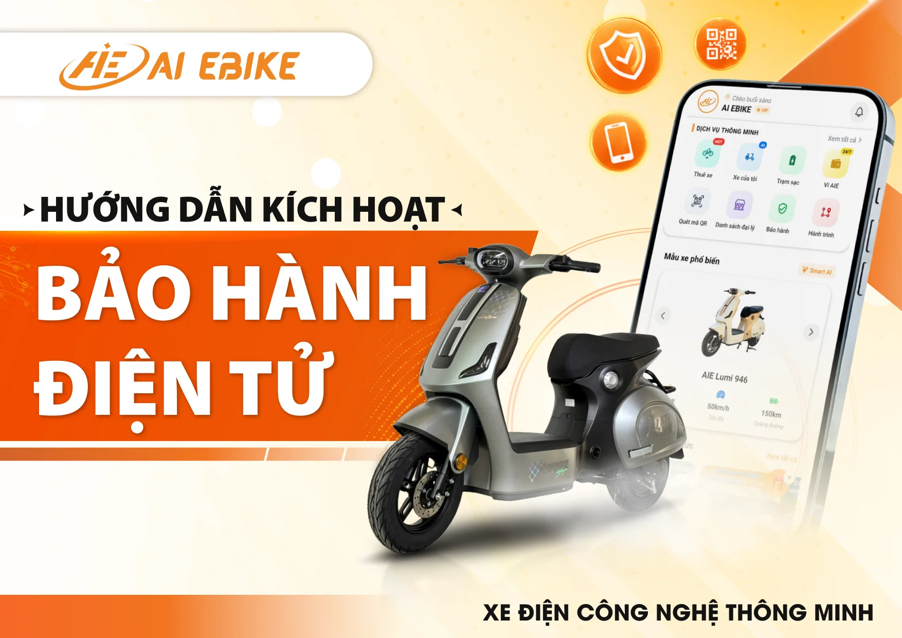 Bìa Sổ Tay Bảo Hành Điện Tử AI EBIKE