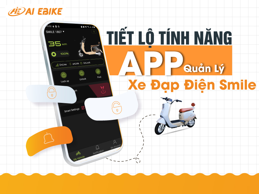 Tính năng của app quản lý xe đạp điện AIE Smile