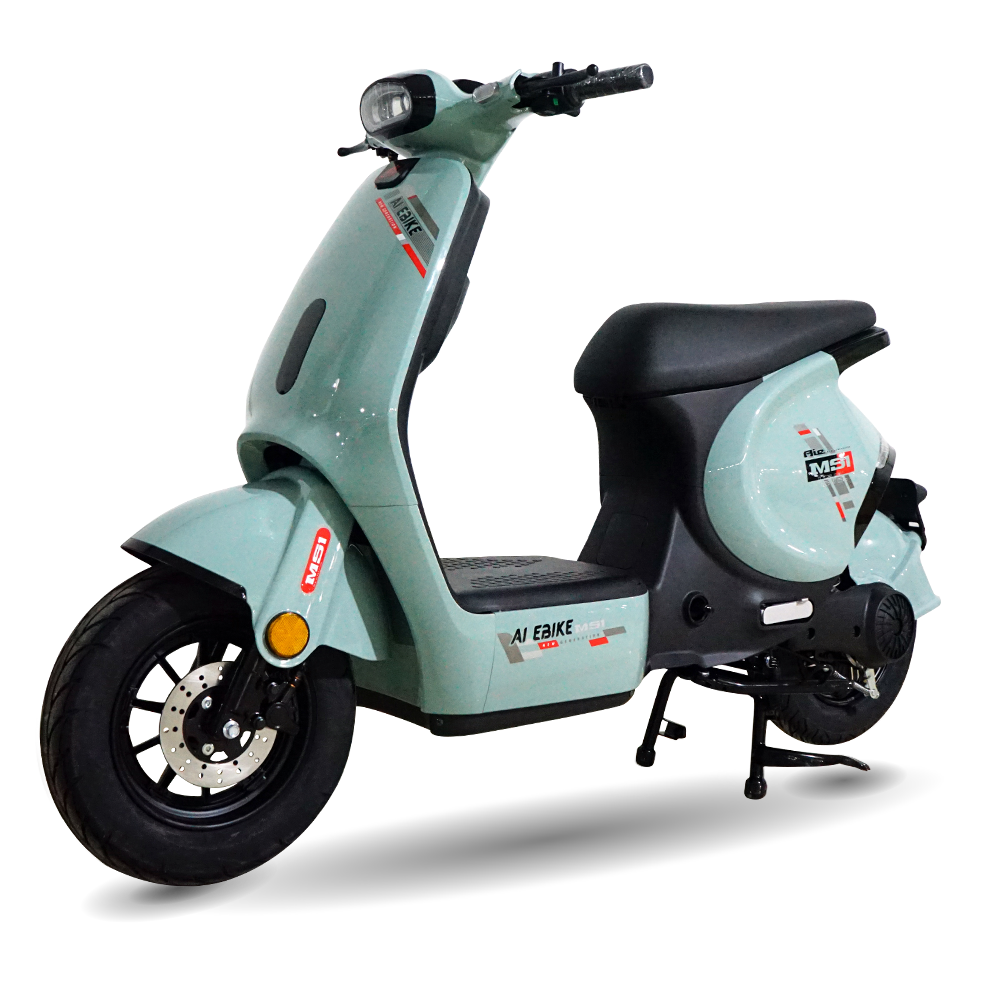 xe đạp điện thông minh AIE MS1 xanh ngọc
