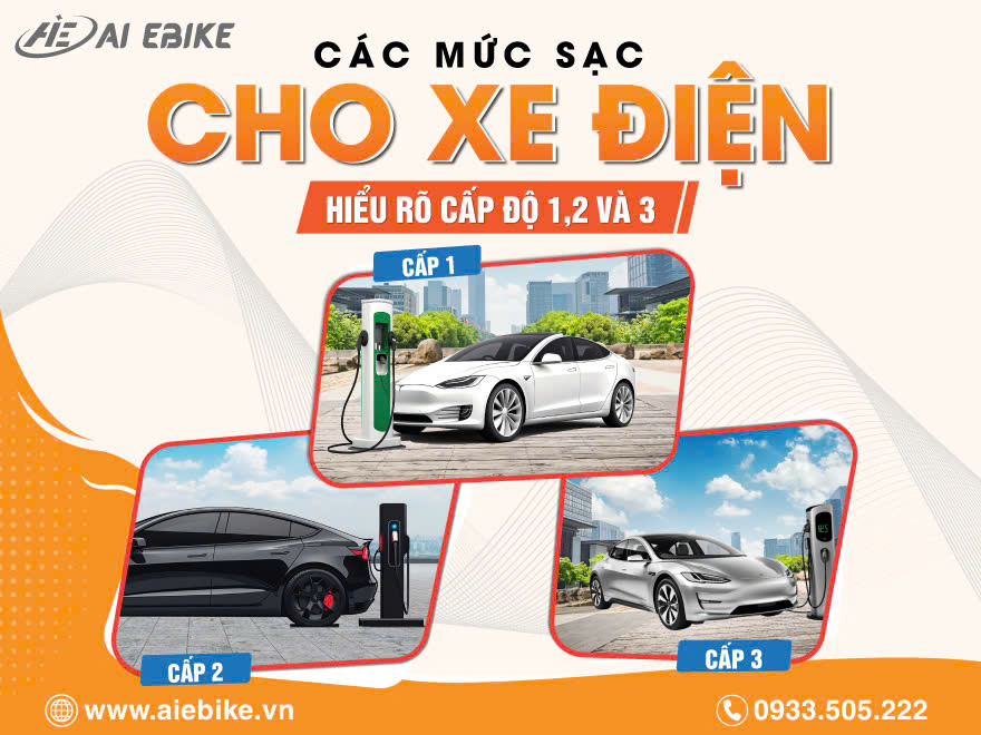 Các mức sạc cho xe điện: Hiểu rõ Cấp độ 1, 2 và 3