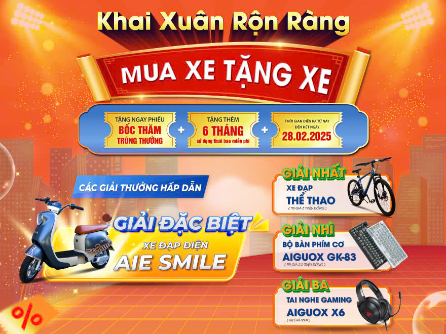 Hậu Tết Rộn Ràng – Khuyến Mãi “Mua Xe – Tặng Xe” Cùng AIE SMILE