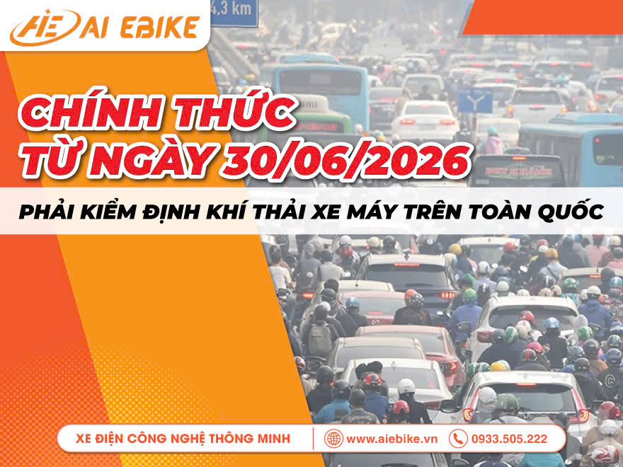 Chính thức từ ngày 30/6/2026, phải kiểm định khí thải xe máy trên toàn quốc