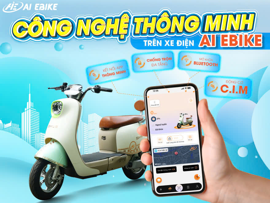 Công nghệ thông minh trên xe điện AI EBike