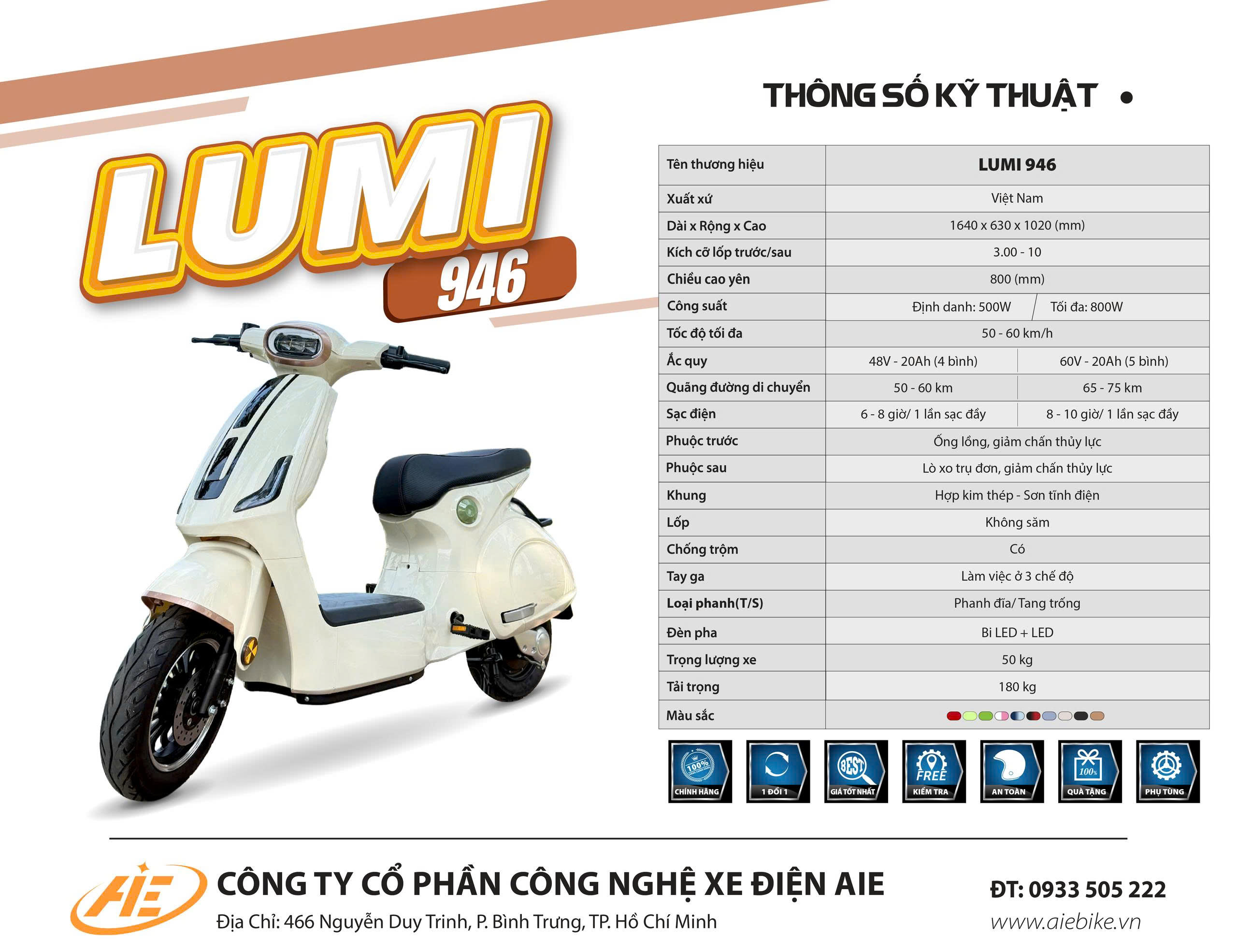 Thông số kỹ thuật AIE LUMI 946