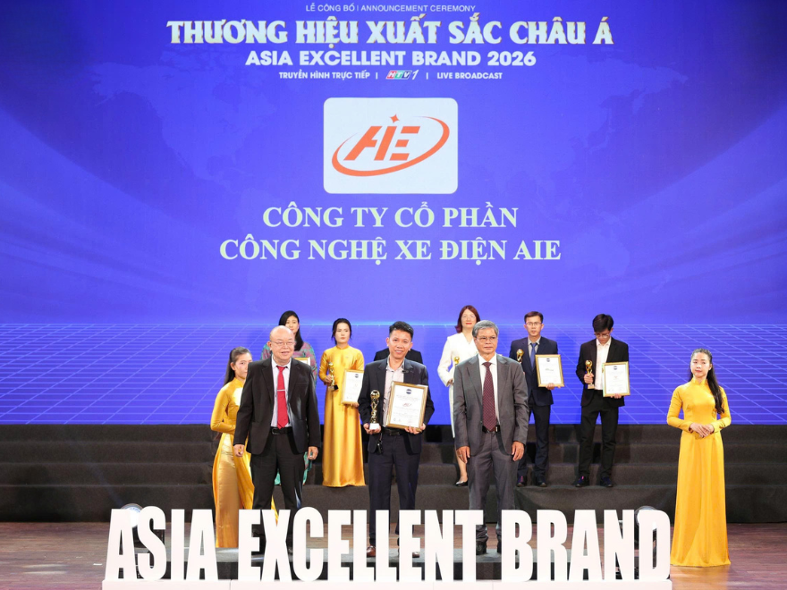 AI EBike Chính Thức Nhận Giải Thưởng Tại Hạng Mục "Thương Hiệu Xuất Sắc Châu Á 2026"