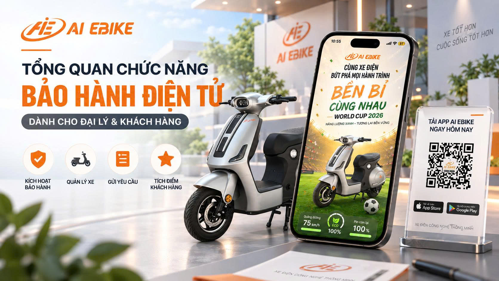 TỔNG QUAN CHỨC NĂNG BẢO HÀNH ĐIỆN TỬ | Khi mua xe đạp điện AI EBIKE qua APP