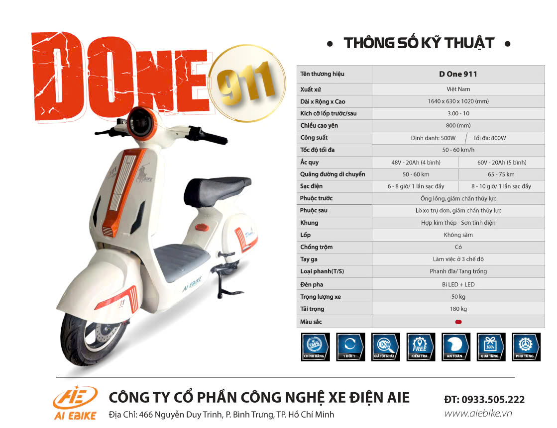 Thông số kỹ thuật AIE DONE 911