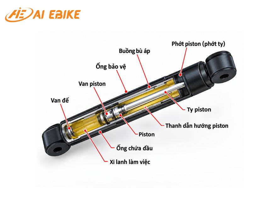 Cấu tạo giảm chấn thủy lực