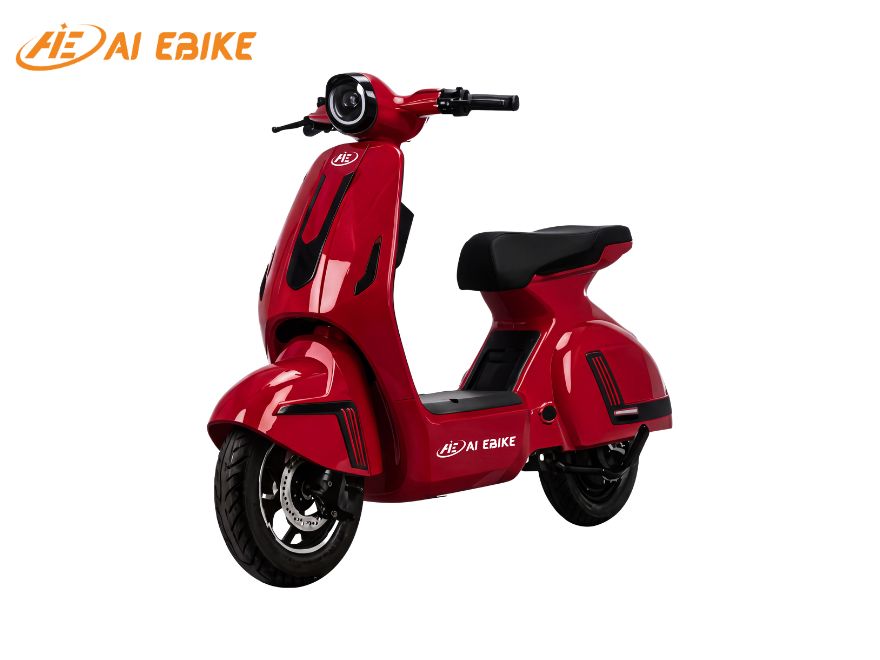 Xe đạp điện AIE DONE 911 đỏ đen nhỏ gọn, bền bỉ