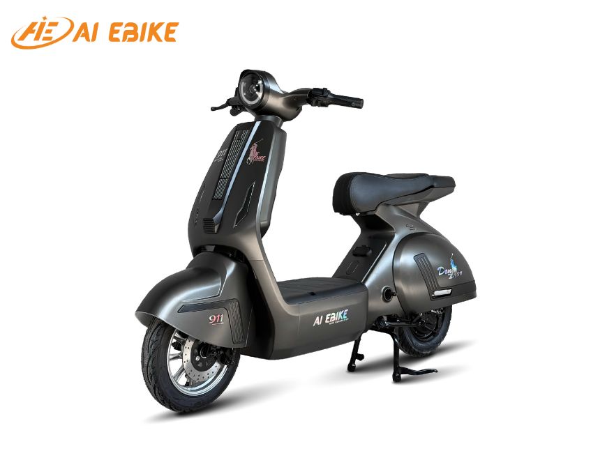 Xe đạp điện màu đen nhám AIE Done 911 với kiểu dáng mạnh mẽ
